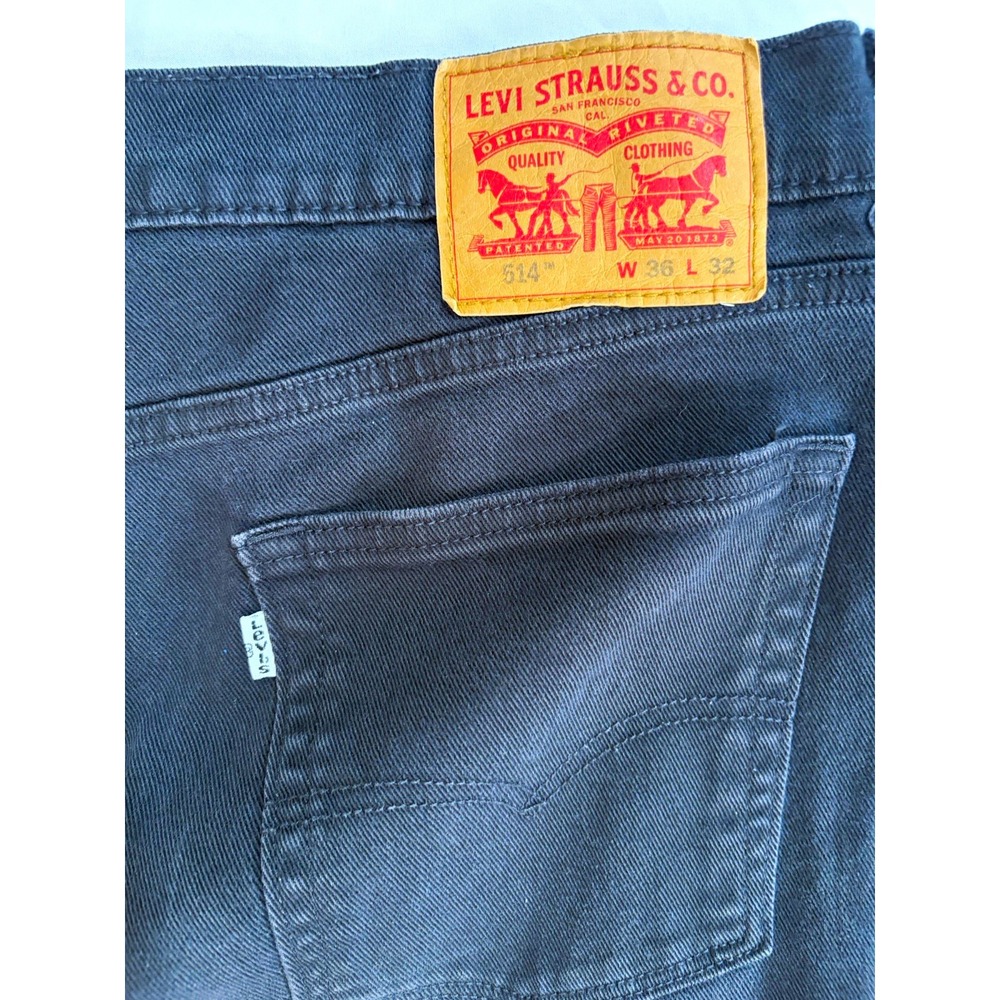Levi Strauss & Co. 514 Men's Black Wash Straight Stretch Denim 5-Pocket 36x32